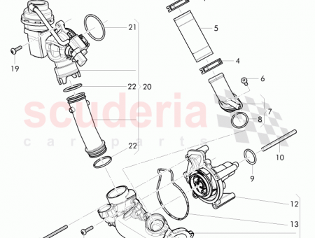 Photo of coolant thermostat housing with thermostat D 27 11…