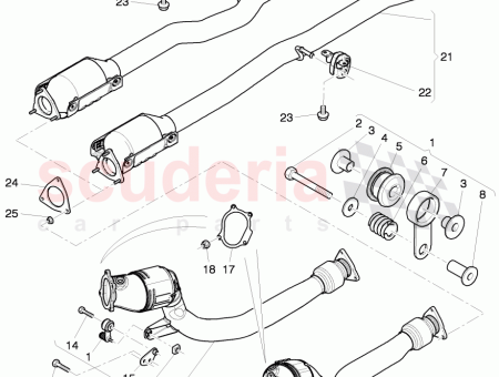 Photo of exhaust pipe with catalyst…