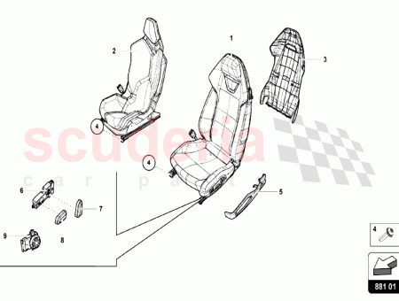 Photo of RIGHT SEAT RIGHT ELECTRIC SEAT ALCANTARA UPHOLSTERY SUPPLY…