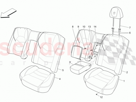 Photo of REAR HEADREST ASSEMBLY Stitched Trident in the headrests…