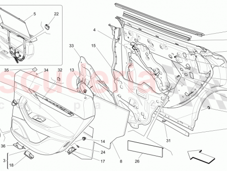 Photo of REAR LH DOOR PANEL ASSEMBLY REAR SEAT BENCH…