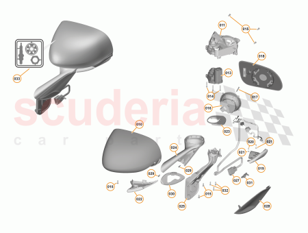 Photo of DOOR MIRROR RH SAS CF MEM COMPLETE CARBON…