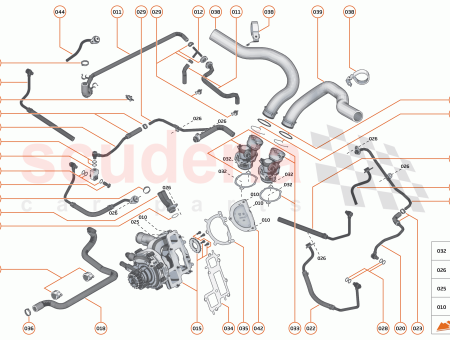 Photo of PIPE HOSE TURBOCHARGER WATER RETURN INC CLIPS LH…