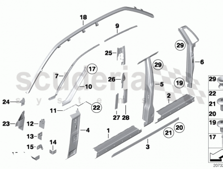 Photo of Rear right outer roof frame 41 22…