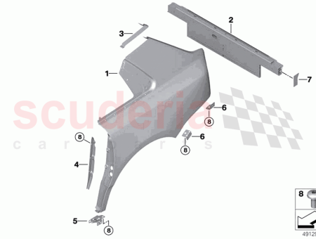 Photo of End plate for rear trim panel…