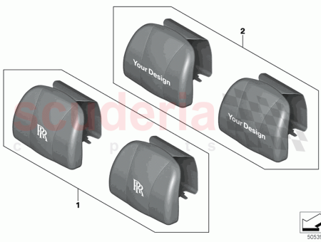 Photo of Pair headrest cushion Logo…