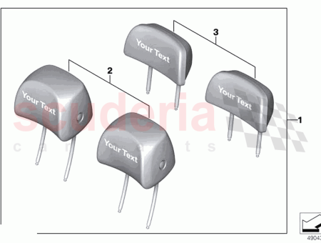 Photo of Retrofit headrest kit Text front set…
