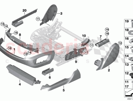 Photo of Trim seat rail front right…