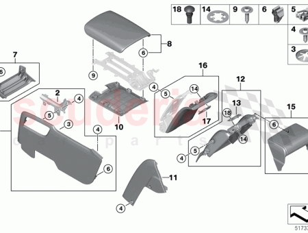 Photo of Trim panel rear console top…