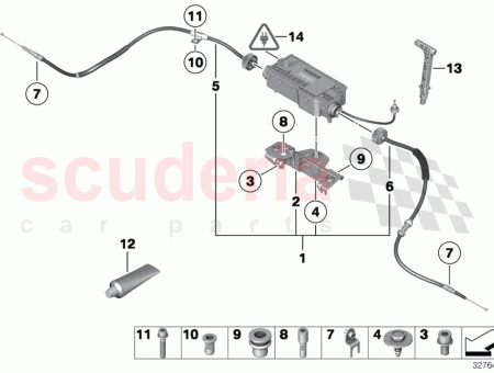 Photo of Bowden cable parking brake left…
