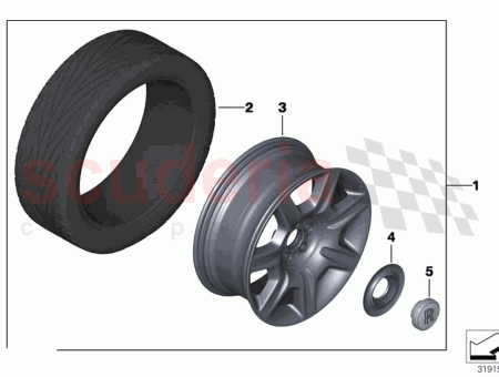 Photo of Light alloy rim gloss black…