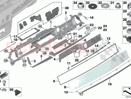 Photo of Dec strip inst panel cloth driver s side…
