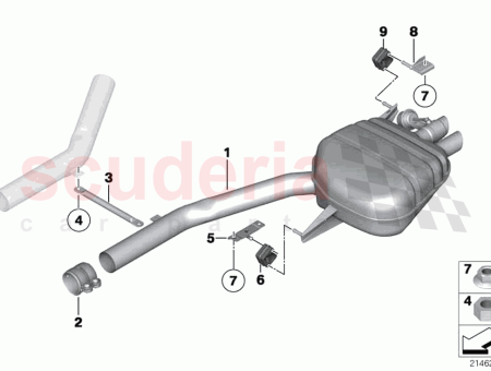 Photo of Rear silencer right with exhaust flap…