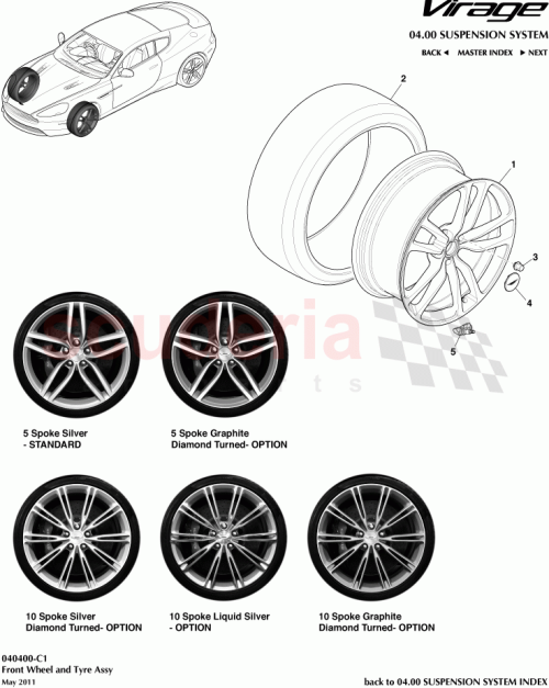 Part Diagram for Aston Martin CG43-1007-DB