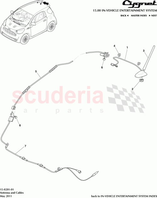 Part Diagram for Aston Martin 86101-74012