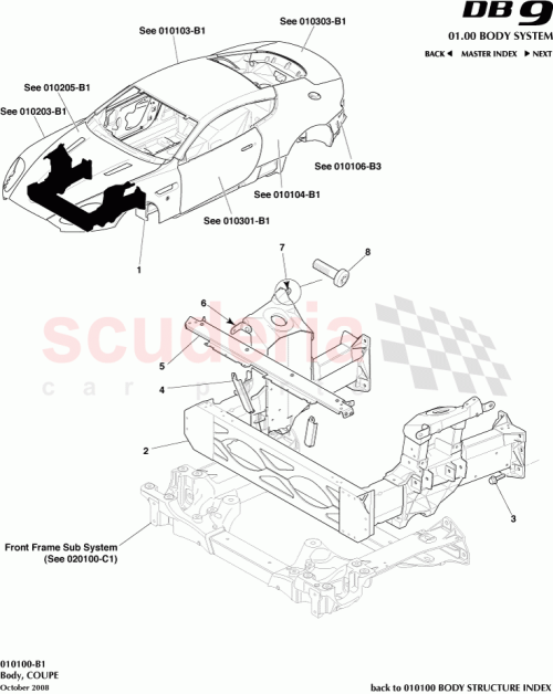 Part Diagram for Aston Martin 8D33-M11B2502-AA