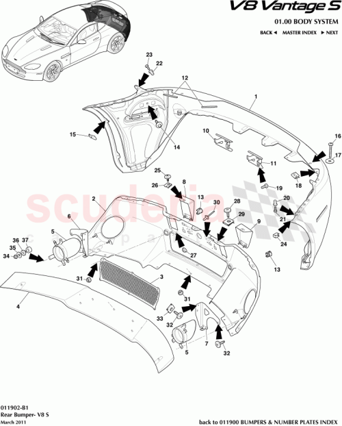 Part Diagram for Aston Martin DD23-17K835-BG