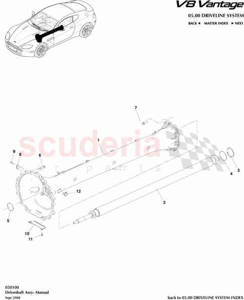 Part Diagram for Aston Martin 978F-12K073-BA
