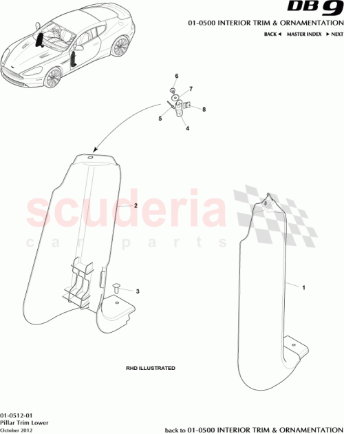 Part Diagram for Aston Martin RA608183