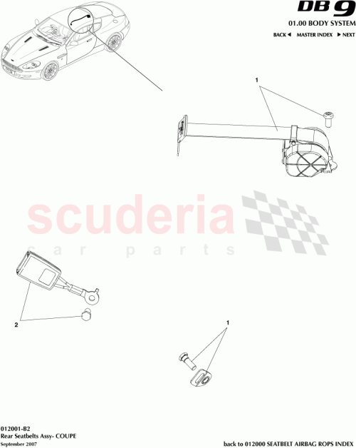 Part Diagram for Aston Martin 4G43-613K23-BE