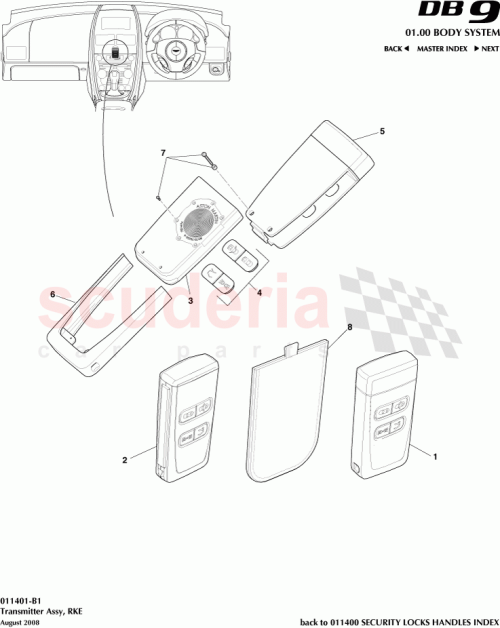 Part Diagram for Aston Martin 8D33-37-10146