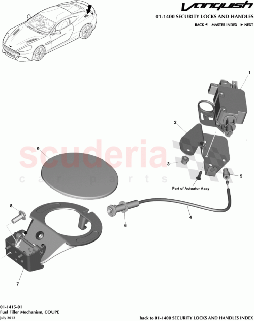 Part Diagram for Aston Martin CD33-C405A02-BA
