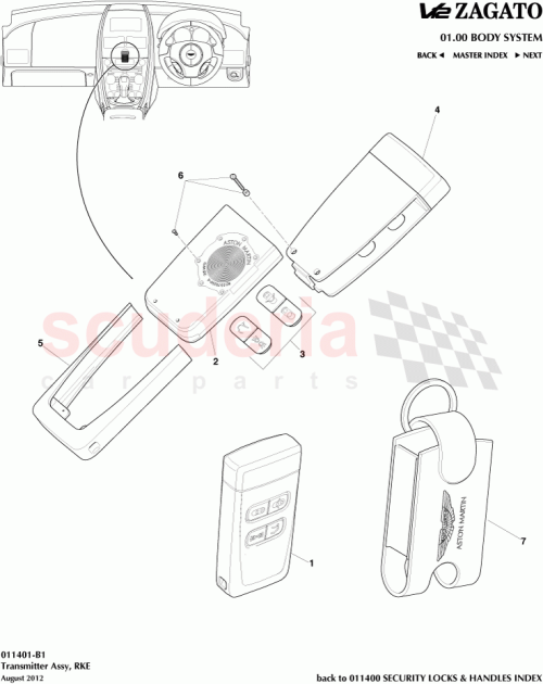 Part Diagram for Aston Martin 692396AA
