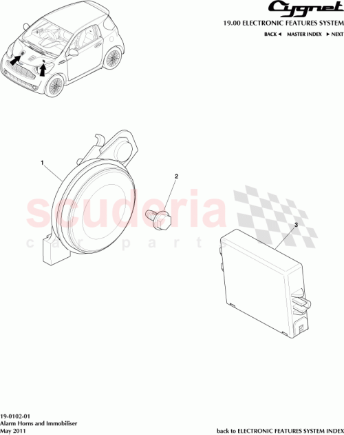 Part Diagram for Aston Martin 86560-74010
