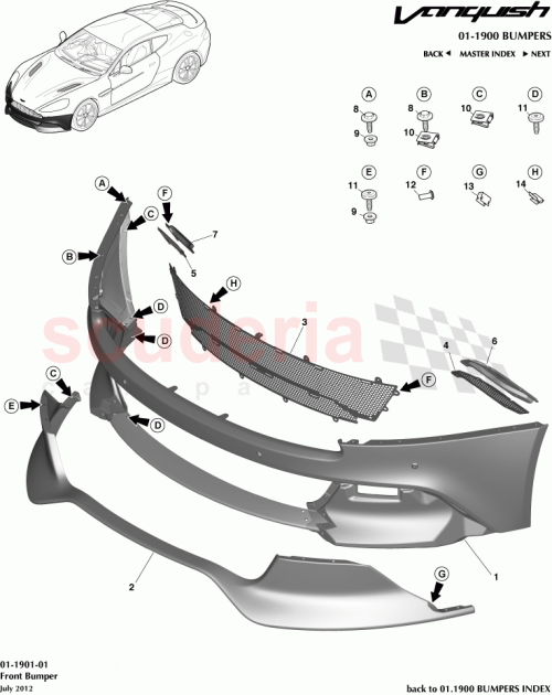 Part Diagram for Aston Martin CD33-17D957-CB