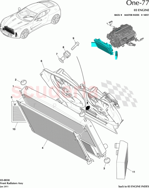 Part Diagram for Aston Martin 12023-13-1032-AG