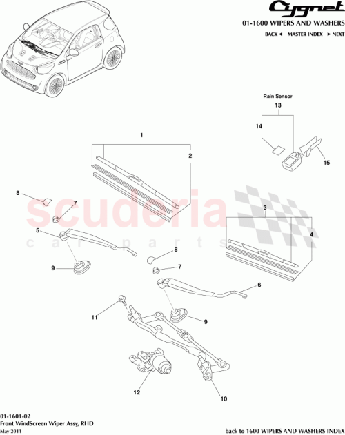 Part Diagram for Aston Martin 89941-02010
