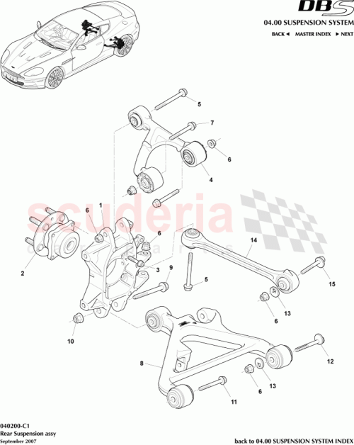 Part Diagram for Aston Martin 6G33-5B530-AE
