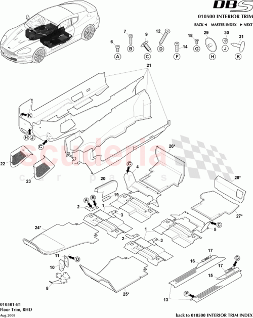 Part Diagram for Aston Martin 8D33-83-10022