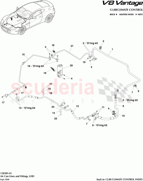 Part Diagram for Aston Martin AG33-19A705-BA