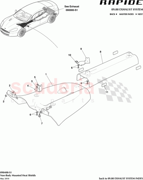 Part Diagram for Aston Martin 4G43-3962-GA