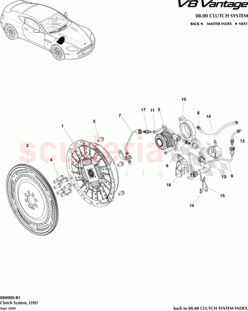 Part Diagram for Aston Martin 6G33-7H552-AA