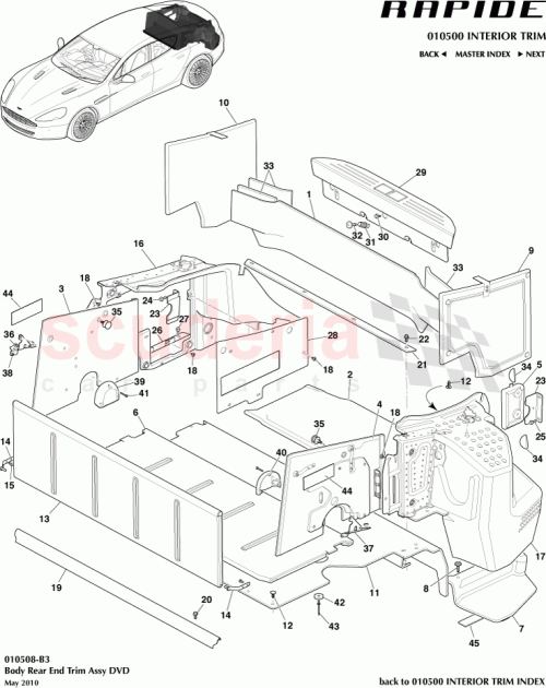 Part Diagram for Aston Martin AD43-130A58-AEW