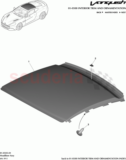 Part Diagram for Aston Martin DD33-51916-BDW