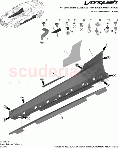 Part Diagram for Aston Martin CD33-10610-BB