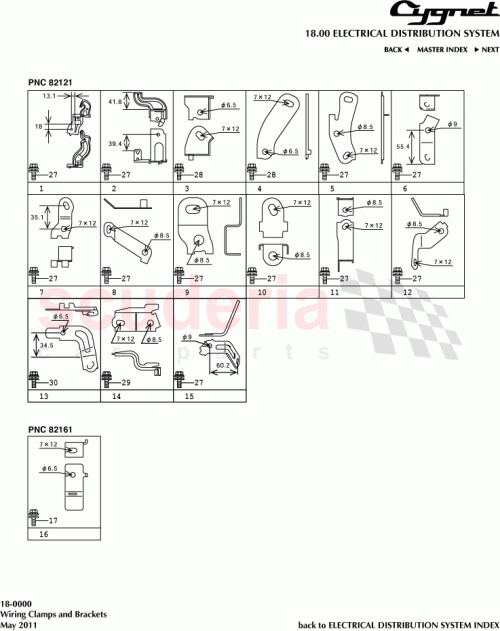 Part Diagram for Aston Martin 82715-74380