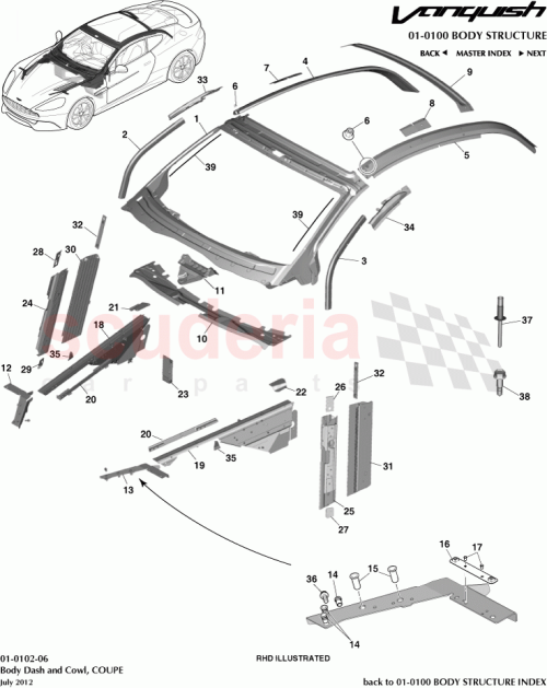 Part Diagram for Aston Martin GODG43-F292650-AC