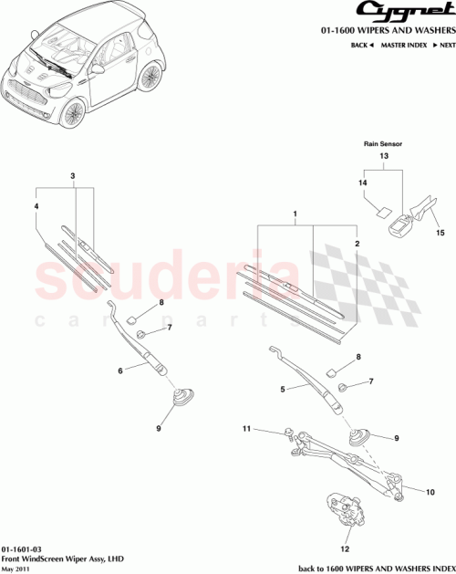 Part Diagram for Aston Martin 85212-74010