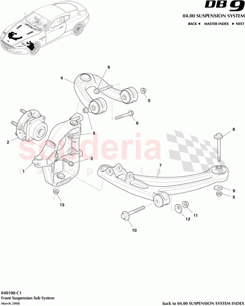 Part Diagram for Aston Martin 4G43-2B663-AD