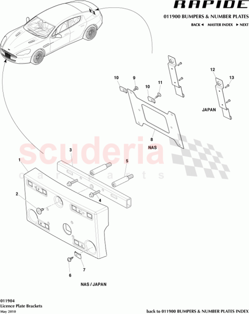 Part Diagram for Aston Martin 703104