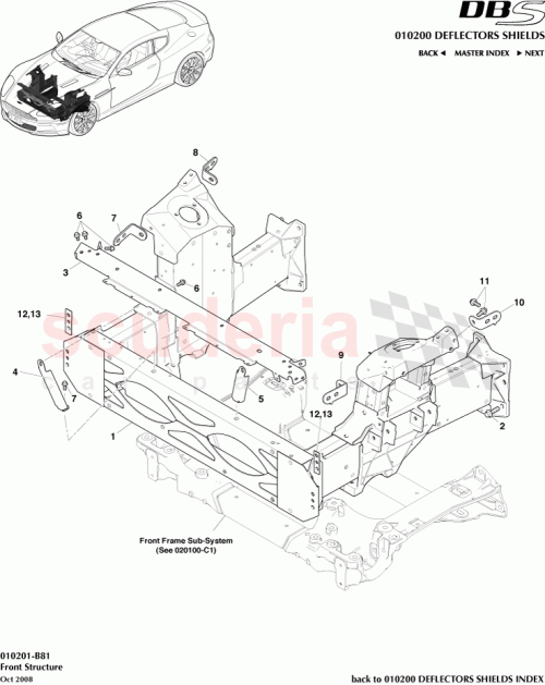 Part Diagram for Aston Martin 4G43-71480-AC