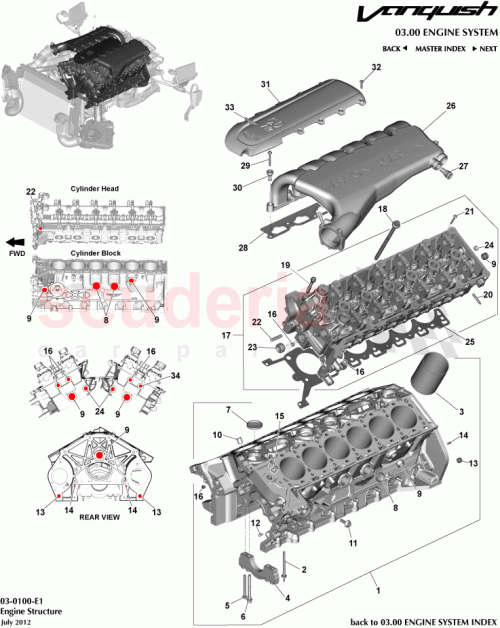 Part Diagram for Aston Martin CD33-6050-BC