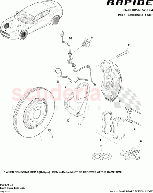 Part Diagram for Aston Martin AD43-2C588-AA