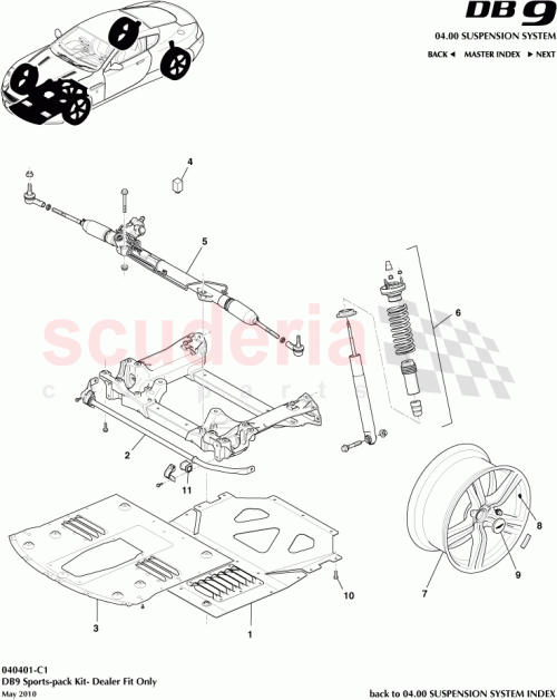 Part Diagram for Aston Martin 6G33-608081-AA