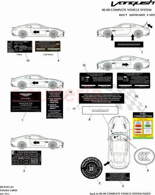Part Diagram for Aston Martin 4G43-4883-AB