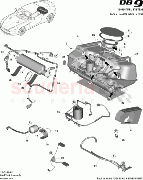 Part Diagram for Aston Martin BG43-M2D28-BA